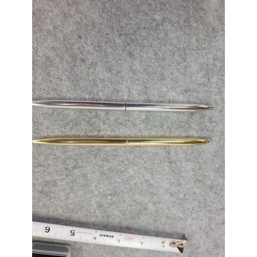 Luxury Ballpoint Pen Set Gold Silver Metal Slim Design Gift Case